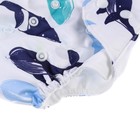 Многоразовый подгузник с 3-х слойным вкладышем «Киты», 3-15 кг, цвет белый, Крошка Я 7603286