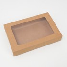Коробка складня, пенал, с окном, крафтовая, 30 х 20 х 5 см - Фото 2