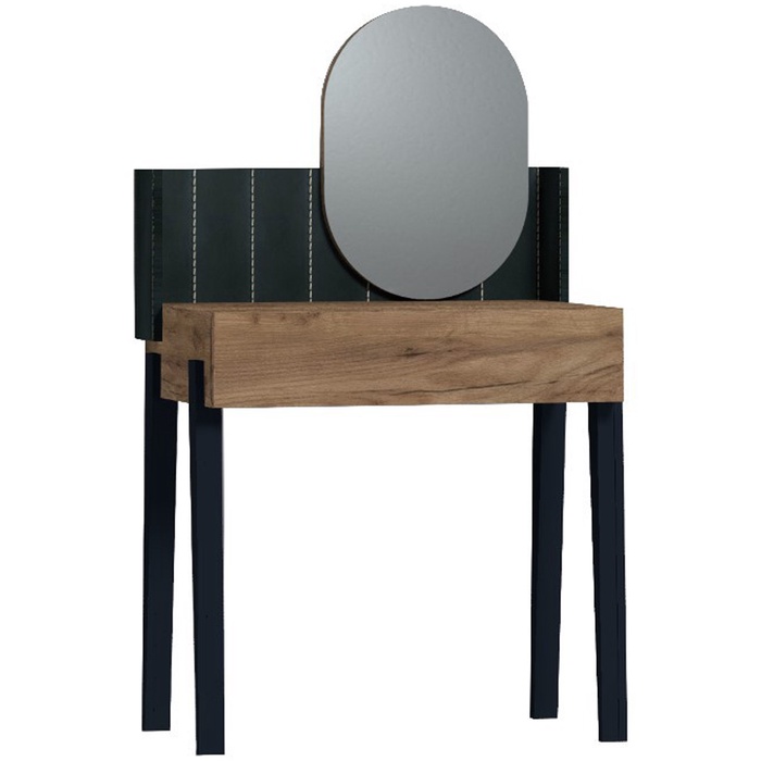 Столик туалетный с зеркалом Nature 43, 800×466×1335 мм, цвет дуб табачный craft, чёрный