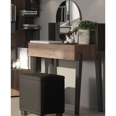 Стол туалетный Nature 43, 800×466×1335 мм, цвет дуб табачный craft/ чёрный