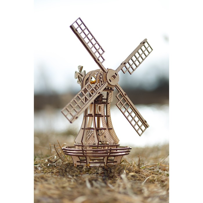 Сборная модель деревянная 3D, EWA, Ветряная мельница механическая - фото 1908909568