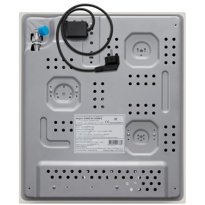 Варочная поверхность MAUNFELD EGHG.43.33CBG/G, газовая, 3 конфорки, бежевая - фото 51924323