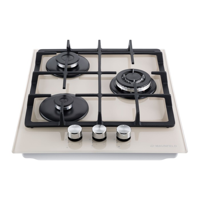 Варочная поверхность MAUNFELD EGHG.43.33CBG/G, газовая, 3 конфорки, бежевая - фото 51924324