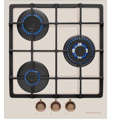 Варочная поверхность MAUNFELD EGHG.43.33CBG.R/G, газовая, 3 конфорки, бежевая