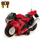 Мотоцикл радиоуправляемый «Рейсер», работает от батареек, световые и звуковые эффекты красный - фото 9753558