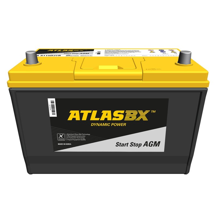 Автомобильный аккумулятор Atlas 90 Ач AX S115D31R AGM, прямая полярность - Фото 1