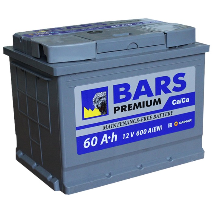 Аккумуляторная батарея BARS Premium 60 Ач 6СТ-60.1 VL, прямая полярность - Фото 1