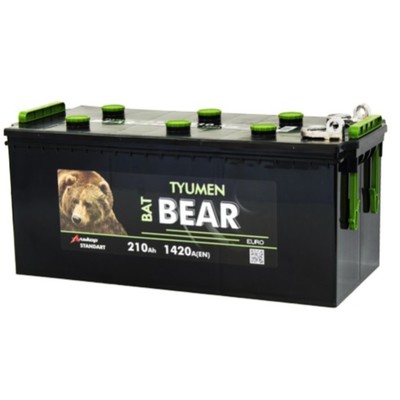 Автомобильный аккумулятор Batbear 210 Ач 6СТ-210VLA (черный) (болт), прямая полярность