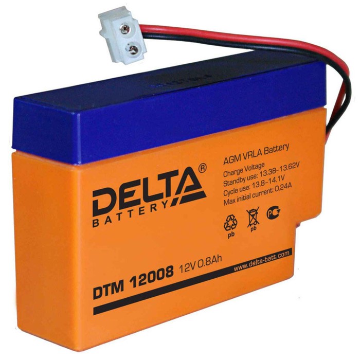 Аккумуляторная батарея Delta 0,8 Ач 12 Вольт DTM 12008 - Фото 1