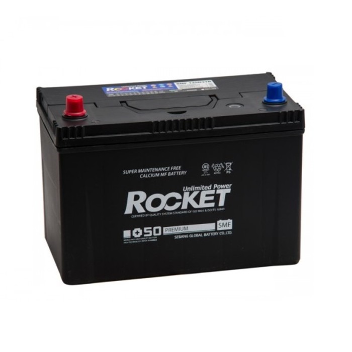 Автомобильный аккумулятор Rocket 100 Ач SMF 125D31R, прямая полярность - Фото 1