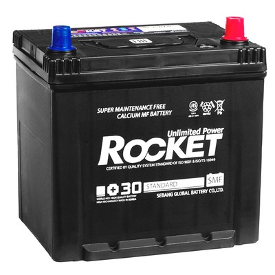 Автомобильный аккумулятор Rocket 65 Ач SMF 75D23R, прямая полярность