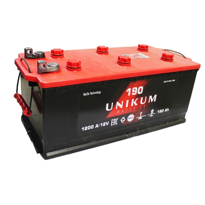 Аккумуляторная батарея UNIKUM 190 Ач 6СТ-190.4 L (болт), прямая полярность - Фото 1