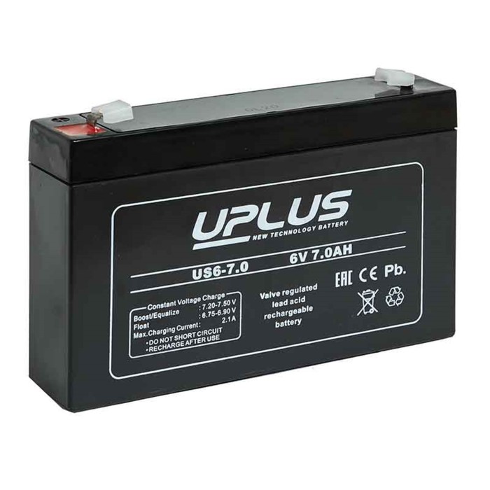 Аккумуляторная батарея UPLUS (Leoch) 7 Ач 6 Вольт US 6-7 - Фото 1