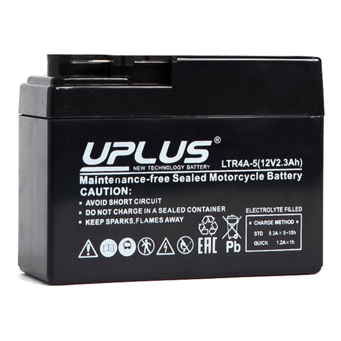 Аккумуляторная батарея UPLUS SuperStart 2.3 Ач LTR4A-5 (CT 12026, YTR4A-BS), обратная полярность   7 - Фото 1