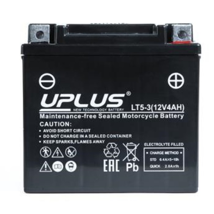 Аккумуляторная батарея UPLUS SuperStart 4 Ач LT5-3 (CT 1205, YTX5L-BS), обратная полярность   791394 - Фото 1
