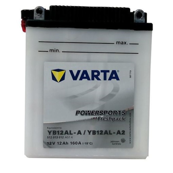 Аккумуляторная батарея Varta 12 Ач Moto 512 015 012 (YB12A-B), прямая полярность - Фото 1