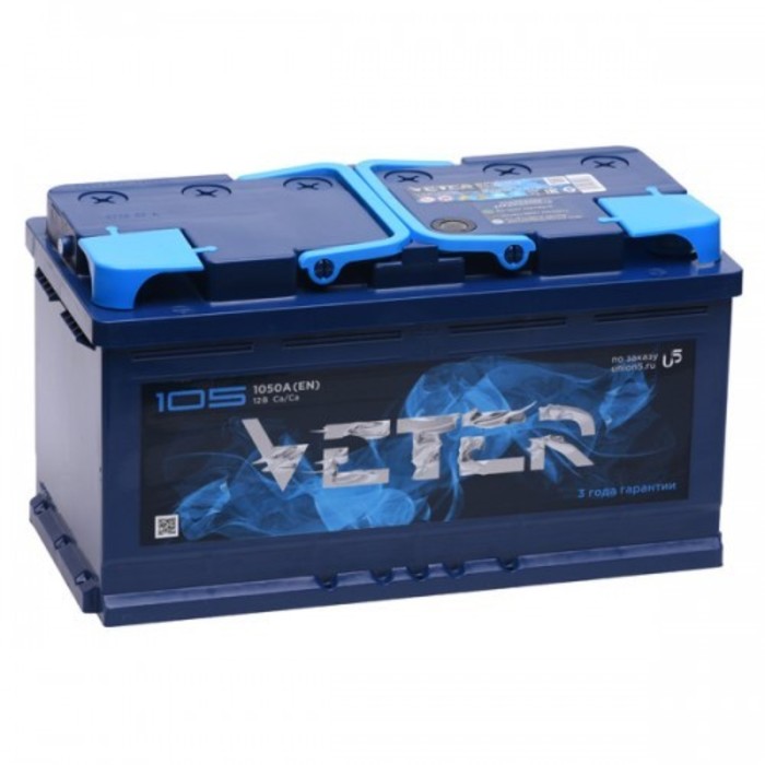 Аккумуляторная батарея Veter 105 Ач 6СТ-105.1 VL, прямая полярность - Фото 1