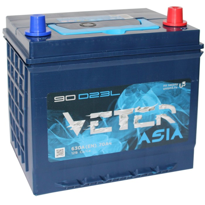 Аккумуляторная батарея Veter Asia 70 Ач 6СТ-70.0 VL 90D23FL, обратная полярность - Фото 1