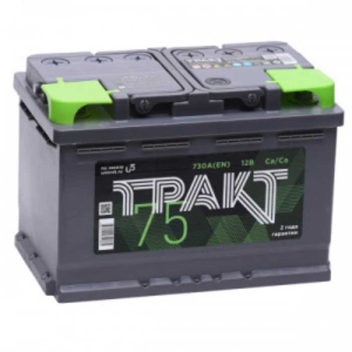 Автомобильный аккумулятор Тракт 75 Ач 6СТ-75.0 VL, обратная полярность - Фото 1
