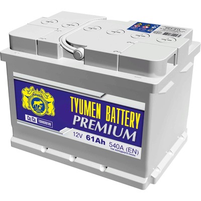 Аккумуляторная батарея Тюмень 61 Ач 6СТ-61LR Premium (низкая), обратная полярность