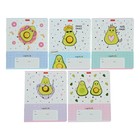 Тетрадь 12 листов в клетку Calligrata «Веселые Авокадики», обложка мелованный картон, МИКС - Фото 1