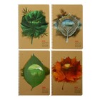 Тетрадь А4, 96 листов в клетку на гребне «Времена года», обложка крафт-картон, МИКС - Фото 1