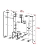 Стенка для гостиной «МАРТА-11», 2700×500×2100 мм, цвет белый - Фото 2