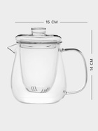 Заварочный чайник Доляна «Бохо», 750 мл, 15×11×14 см, со стеклянным ситом и крышкой, стекло, прозрачный - Фото 6
