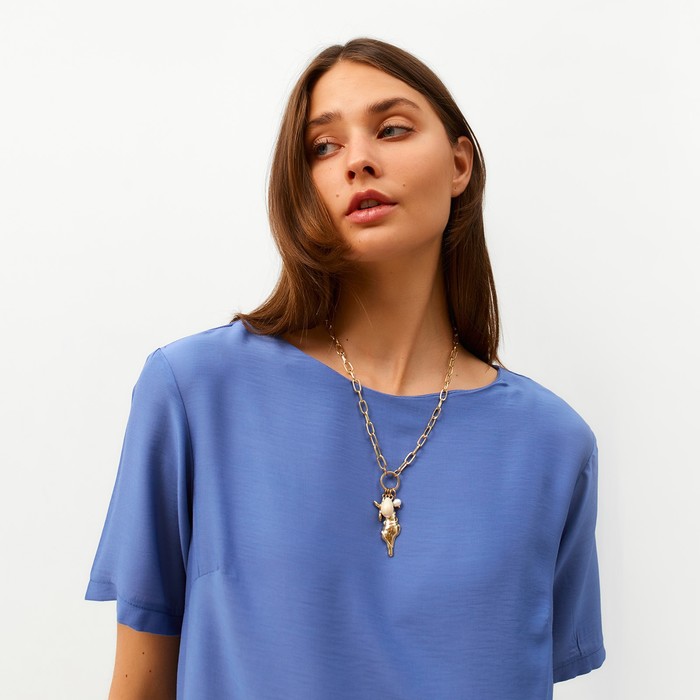 Костюм женский (футболка, брюки) MINAKU: Enjoy цвет синий, размер 44 54423