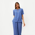 Костюм женский (футболка, брюки) MINAKU: Enjoy цвет синий, размер 46 - Фото 5