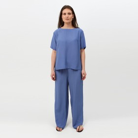 Костюм женский (футболка, брюки) MINAKU: Enjoy цвет синий, размер 48