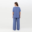 Костюм женский (футболка, брюки) MINAKU: Enjoy цвет синий, размер 50 - Фото 3