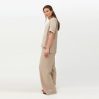 Костюм женский (футболка, брюки) MINAKU: Enjoy цвет бежевый, размер 50 - Фото 2