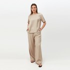 Костюм женский (футболка, брюки) MINAKU: Enjoy цвет бежевый, размер 50 - Фото 4