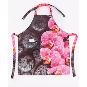 

Фартук приталенный «Орхидея на черных камнях», размер