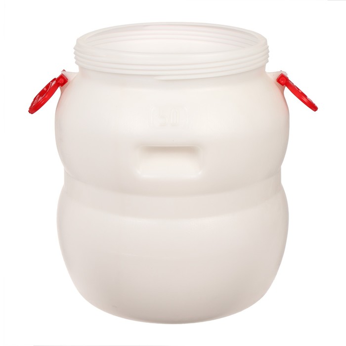 Фляга 50 л (бочка), пищевая, горловина 33,6 см, с пластиковыми зажимами, 4 ручки - Фото 1