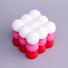 Свеча фигурная ароматическая "Бабл куб", 6 см, бело-красная, ягоды - фото 9750423