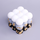 Свеча фигурная ароматическая с поталью "Бабл куб", 6 см, бело-черная, кожа и печенье - фото 9732590