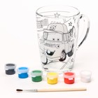 Роспись стеклянной кружки, 300 мл "Лучшие друзья", Тачки  (артикул 7728501)  большой выбор товаров оптом и в розницу по низким ценам с доставкой