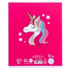 Тетрадь в клетку 12 листов, 5 видов МИКС, обложка мелованный картон, «Минни Маус и единорог» - Фото 4