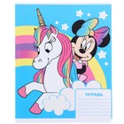 Тетрадь в клетку 12 листов, 5 видов МИКС, обложка мелованный картон, «Минни Маус и единорог» - Фото 9