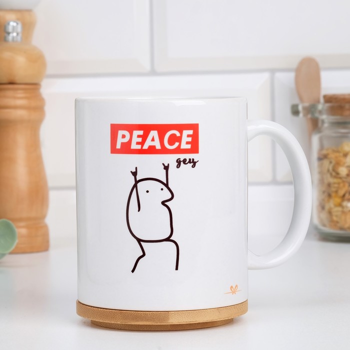 Кружка чайная керамическая «Peaceдец», 320 мл, 18+ - Фото 1