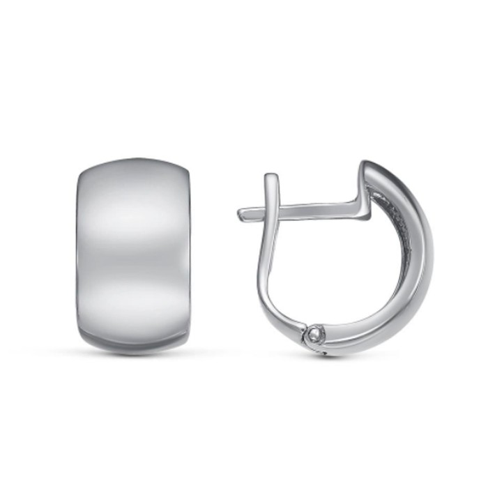 Серьги «Пластина» широкая, посеребрение с оксидированием - Фото 1