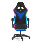 Кресло игровое SL™ ZEUS YS-900 черно-синее, с подсветкой и подставкой для ног - Фото 3