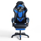 Кресло игровое SL™ ZEUS YS-900 черно-синее, с подсветкой и подставкой для ног - Фото 6