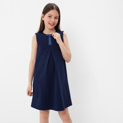 Сарафан для девочки, цвет темно-синий, рост 146 см (72)