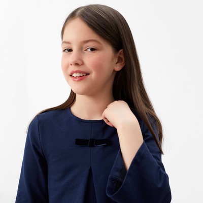 Платье для девочки, цвет темно-синий, рост 122 см (64)