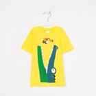 Футболка для мальчика, цвет желтый, принт крокодил, рост 98-104 см - фото 9755527