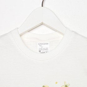

Футболка для девочки, цвет молочный, Pretty flowers, рост 98-104 см