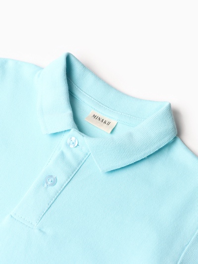 Футболка поло детская MINAKU: Basic line, голубая, рост 98 см